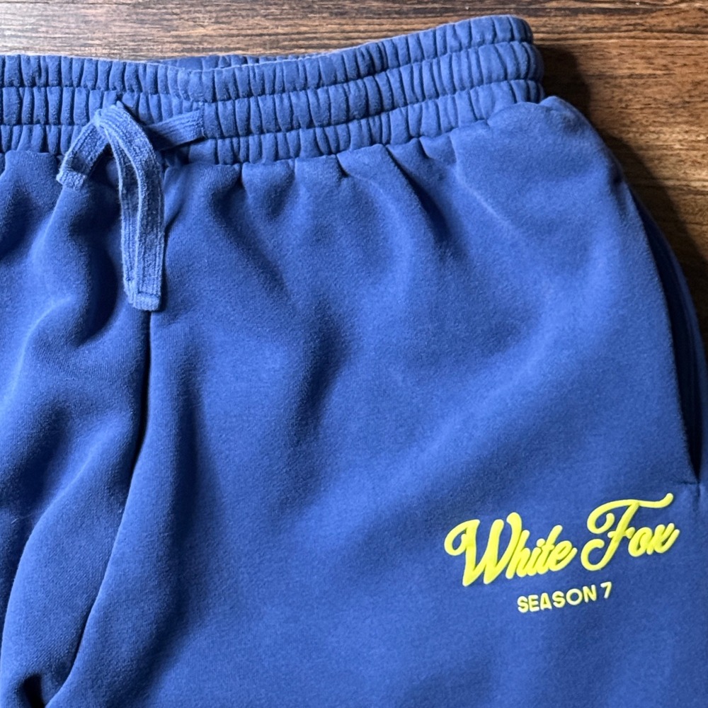 White Fox Sweatpants Women S Blue Season 7 Logo Fleece Joggers